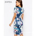 Flower T Shirt Scuba Bodycon MIDI Dress